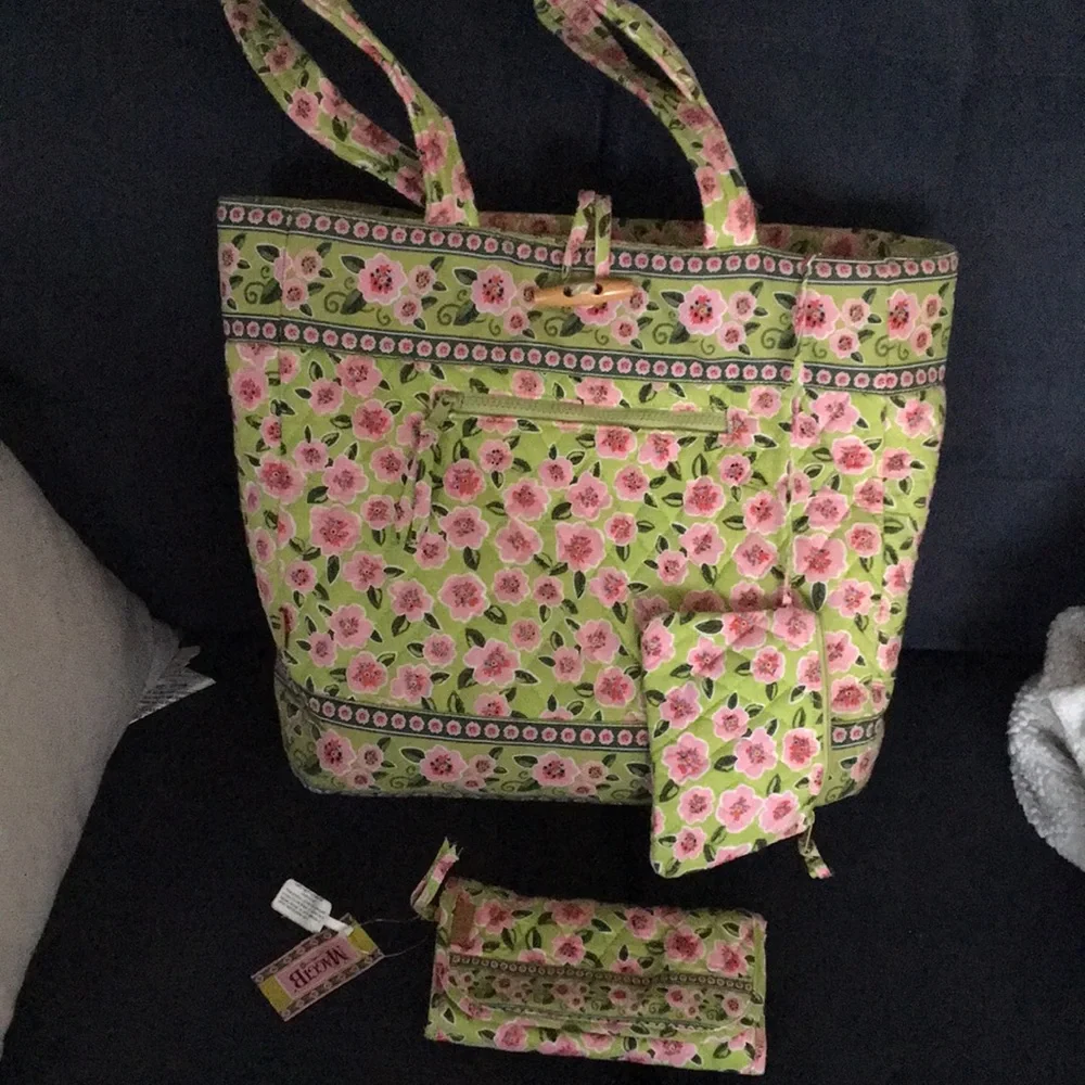 French Country Rose Bloom Diaper Bag and Wallet